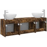  Set ormarića za kupaonicu 3 kom. Dimljeni hrast | shoptok.hr