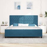 vidaXL Postelja Temno Modra 200x200 cm Žamet, (22049485) | Shoptok.si