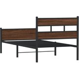 Okvir kreveta bez madraca smeđa boja hrasta 75x190 cm drveni | shoptok.hr