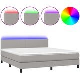  box spring s madracem LED svjetlosivi 180x200 cm tkanina | shoptok.hr