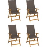 Maison Chic Vrtni stoli - Stol za vrt 4 kosi z blazinami trden akacijev les JS1619, (21878523) | Shoptok.si