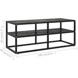 TV ormarić crni s crnim mramornim staklom 100 x 40 x 40 cm | Eponuda.ba