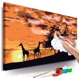  Slika za samostalno slikanje - Savannah (Giraffes &amp Elephants) 60x40 | shoptok.hr
