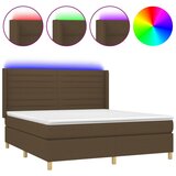  The Living Store Box spring postelja z vzmetnico LED temno rjava 180x200cm blago - Box Spring Postelja, (21454878) | Shoptok.si