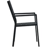  Vrtne stolice 4 kom crne HDPE s izgledom drva | shoptok.hr
