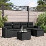 vidaXL 6-dijelni set vrtnih sofa s jastucima crni od poliratana | shoptok.hr