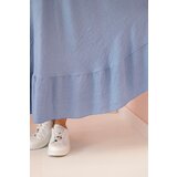 Kesi Włoski Plus size women's dress with short sleeves and ruffle made of light viscose denim | shoptok.hr