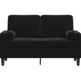  Dvosjed s ukrasnim jastucima crni 120 cm baršunasti | shoptok.hr