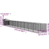  Kućica za pse s krovom svjetlosiva 117 x 1221 x 123 cm čelična | shoptok.hr