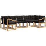  Set vanjskih sofa 7 kom. Bijela i crna Smeđa 245 x 126,5 x 73 cm | Shoptok.si