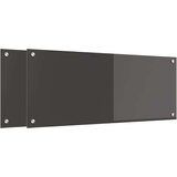 vidaXL Zaščita za kuhinjo 2 pcs Temno siva 100 x 40 cm kaljeno steklo | Shoptok.si