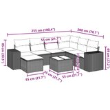  8-dijelni set vrtnih sofa od poliratana s jastucima sivi | shoptok.hr