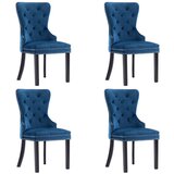 Furnova Jedilni stoli 4 kosi moder žamet, (21929042) | Shoptok.si