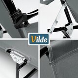 Vilde 489355 zložljivo vrtno ležalnik s prilagodljivo senčilo, 4 položaji, do 120 kg – siva | Shoptok.si
