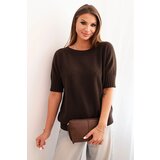 Kesi Włoski Women's short-sleeve viscose sweater brown Cijene