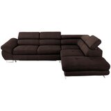 Hom`in KOTNA SEDEŽNA GARNITURA, tkanina temno rjava | Shoptok.si