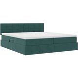  Postelja s shranjevanjem z vzmetnico Temno zelena 100 x 200 cm, (5000099435) | Shoptok.si