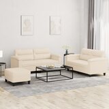  3-dijelni set sofa s jastucima bež tkanina od mikrovlakana | shoptok.hr
