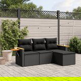 vidaXL 4-dijelni set vrtnih sofa od poliratana s jastucima crni | shoptok.hr