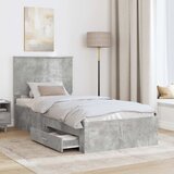  Krevetna konstrukcija s uzglavljem Betonski sivi 90 x 200 cm | Eponuda.com