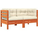  Kutna vrtna sofa s jastucima 2 kom voštano smeđa od borovine | shoptok.hr