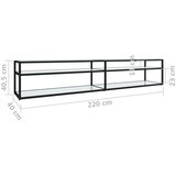 TV omarica beli marmor 220x40x40,5 cm kaljeno steklo, (20912634) | Shoptok.si
