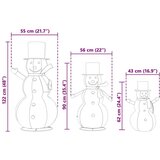 vidaXL Družina snežakov za božič 3 pcs Toplo bela 81 x 60 x 125 cm | Shoptok.si