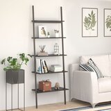  Naslanjajuće police s 5 razina crne 64 x 34 x 185,5 cm | shoptok.hr