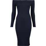 Urban Classics Women's dress with long sleeves and ribs black | Shoptok.si