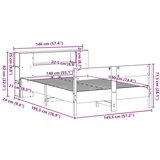 vidaXL Krevet s regalom z knjige bez madraca bijeli 140x190cm borovina | shoptok.hr