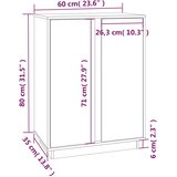  Komoda bijela 60 x 35 x 80 cm od masivne borovine | shoptok.hr
