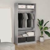 vidaXL Garderobna omara siva sonoma 100x50x200 cm inženirski les Cene