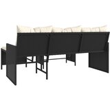  Vrtna sofa L-oblika sa stolom i jastucima crna od poliratana | shoptok.hr
