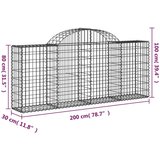  Lučne gabionske košare 15 kom 200x30x80/100cm pocinčano željezo | shoptok.hr