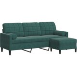vidaXL Trosed s stolčkom za noge temno zelen 180 cm žamet | Shoptok.si