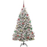 vidaXL Umjetno božićno drvce Zelena i bijela 180 cm PVC i metal | shoptok.hr