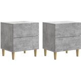vidaXL Nočna omarica s predalom 2 pcs Betonsko siva 43 x 34,5 x 48 cm, (5000209929) | Shoptok.si