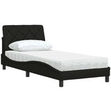 vidaXL Postelja z vzmetnico črna 80x200 cm blago | Shoptok.si