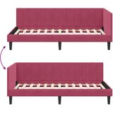  Kutni okvir kreveta Vinska crvena 100 cm x 200 cm Baršun | shoptok.hr