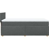 vidaXL Box spring postelja z vzmetnico temno siva 100x200 cm blago | Shoptok.si