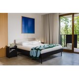 noo.ma Crni tapecirani/od iverice bračni krevet s podnicom 200x200 cm Streiko – | shoptok.hr