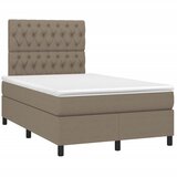 vidaXL Krevet s oprugama i madracem smeđesivi 120 x 190 cm od tkanine | shoptok.hr