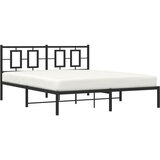  Metalni okvir za krevet s uzglavljem crni 150x200 cm | shoptok.hr