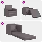 vidaXL Floor Sofa Bed 2-v-1 Siva 74x77x81 cm iz umetnega usnja | Shoptok.si