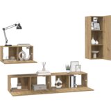 vidaXL TV Kabinet za Zid s policom Ostalo s pohranom s vratima 4 pcs Umjetnička hrastovina | shoptok.hr