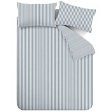 Catherine Lansfield Plava flanelska posteljina za krevet za jednu osobu 135x200 cm Stripe – | shoptok.hr