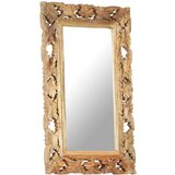 vidaXL Ručno izrezbareno ogledalo smeđe 80 x 50 cm masivno drvo manga | shoptok.hr