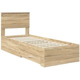  Krevetna konstrukcija Sonoma hrast i srebrna 75 x 190 cm | shoptok.hr