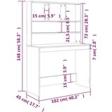  Radni stol s policama boja smeđeg hrasta 102x45x148 cm drveni | Eponuda.com