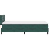 vidaXL box spring krevet s madracem &amp led tamno zelena 100x200 cm baršun | shoptok.hr